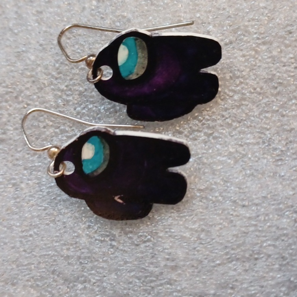 4/$40 New Dark Purple Among Us Character Pair of Earrings - Hand-Made